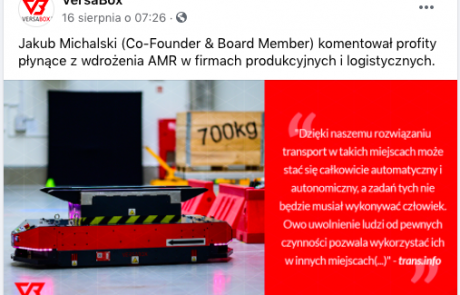 Versabox post Facebook cytat