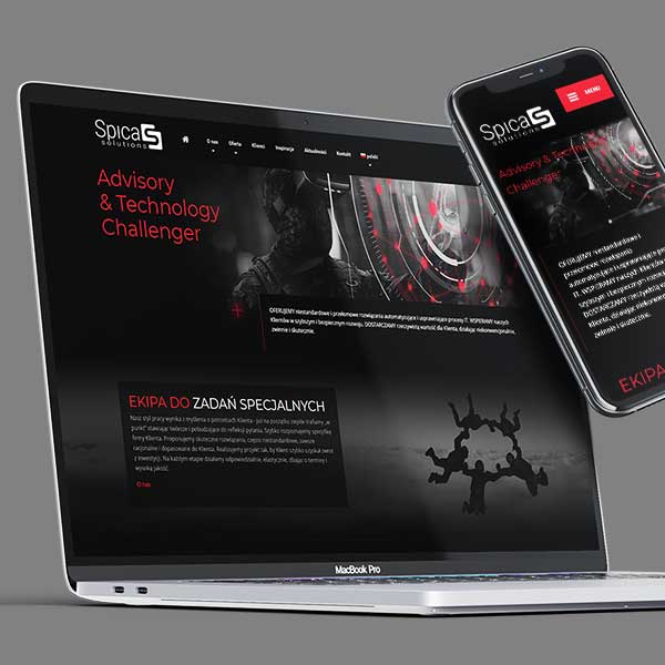 Spica Solutions projekt strony www