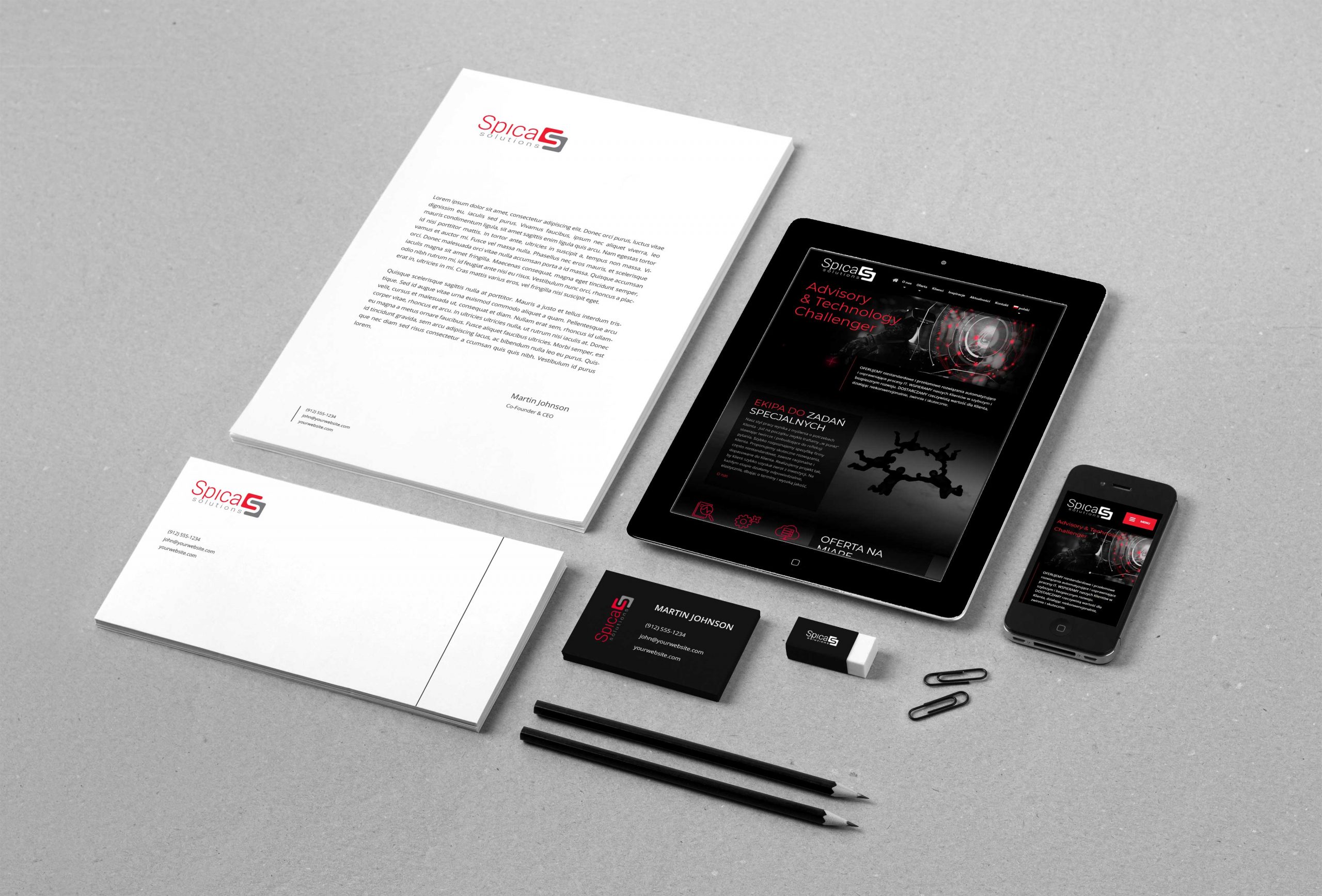 branding Spica Solutions projekt wizualny marki